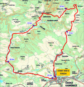 Mapa závodu – Česká Kamenice