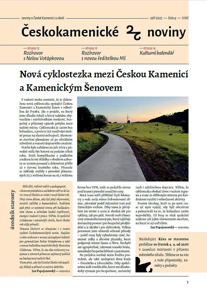 Českokamenické noviny 09/2025 - náhled