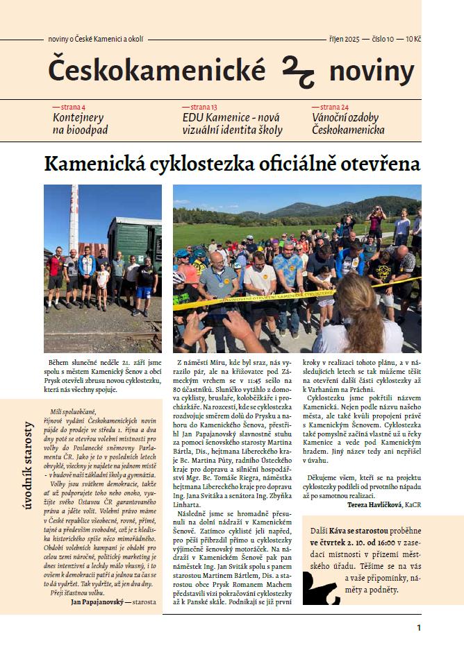 Českokamenické noviny - říjen 2025 (náhled)
