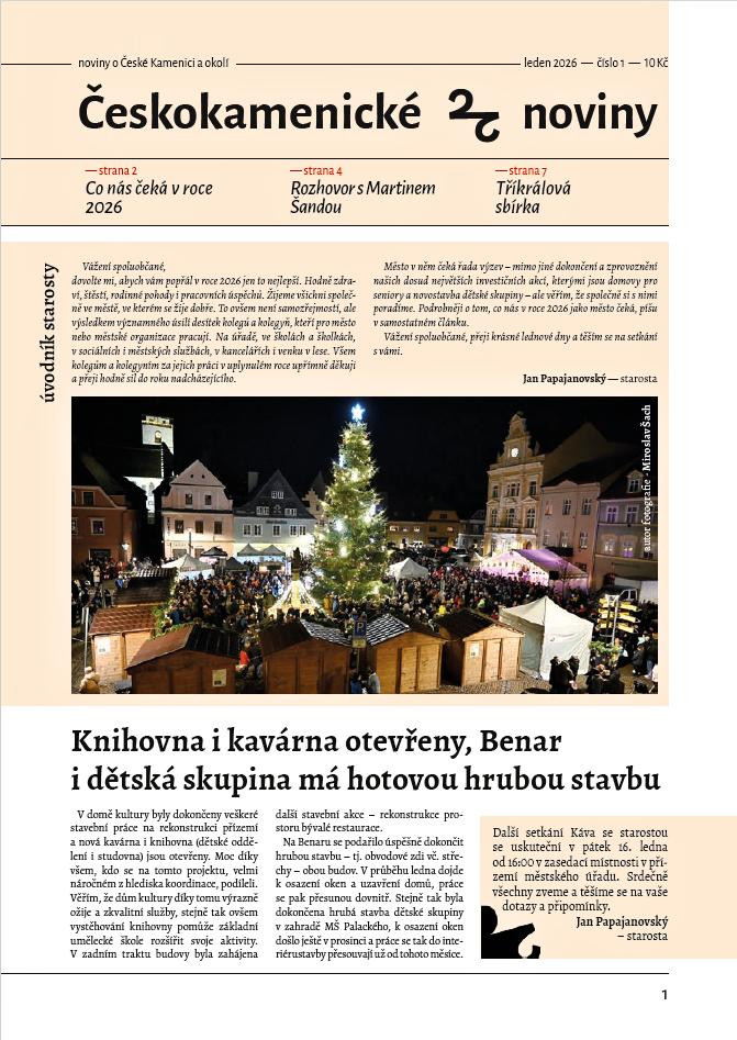 Českokamenické noviny – leden 2026