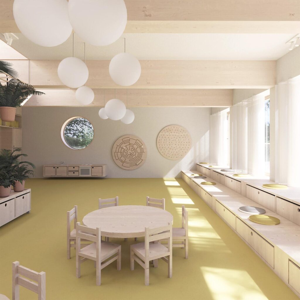 Dětská skupina – studie interiéru