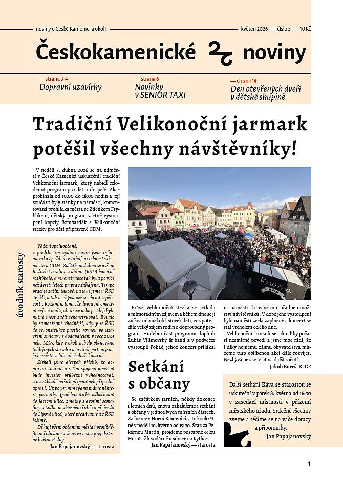 Českokamenické noviny – květen 2026