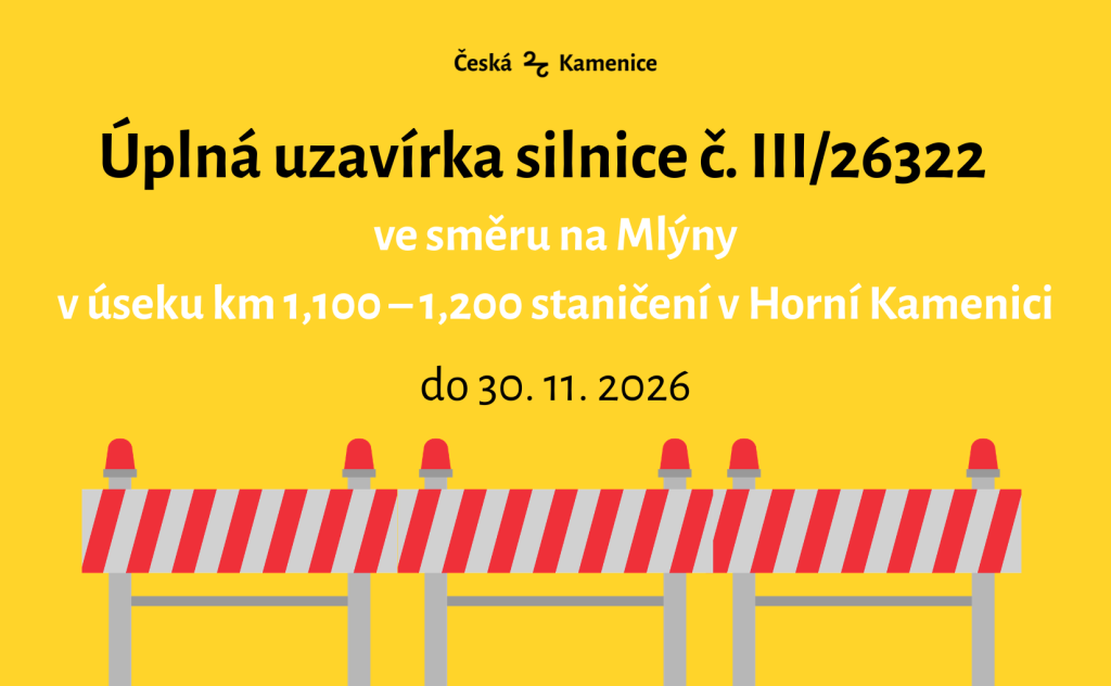 Uzavírka silnice na Mlýny