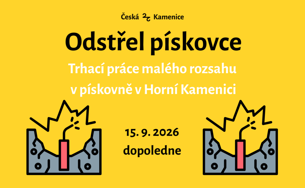 Odstřel pískovce v pískovně v Horní Kamenici